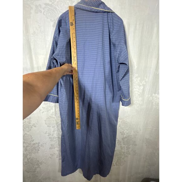 Victorias Secret Country Robe XS Small Blue Yellow Plaid Belted Long - Picture 11 of 11
